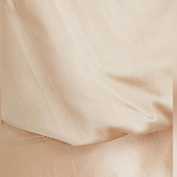 RETROFÊTE Nadia One-shoulder Ruched Stretch-Silk Satin Mini Dress Sz L Champaign - Picture 3 of 14